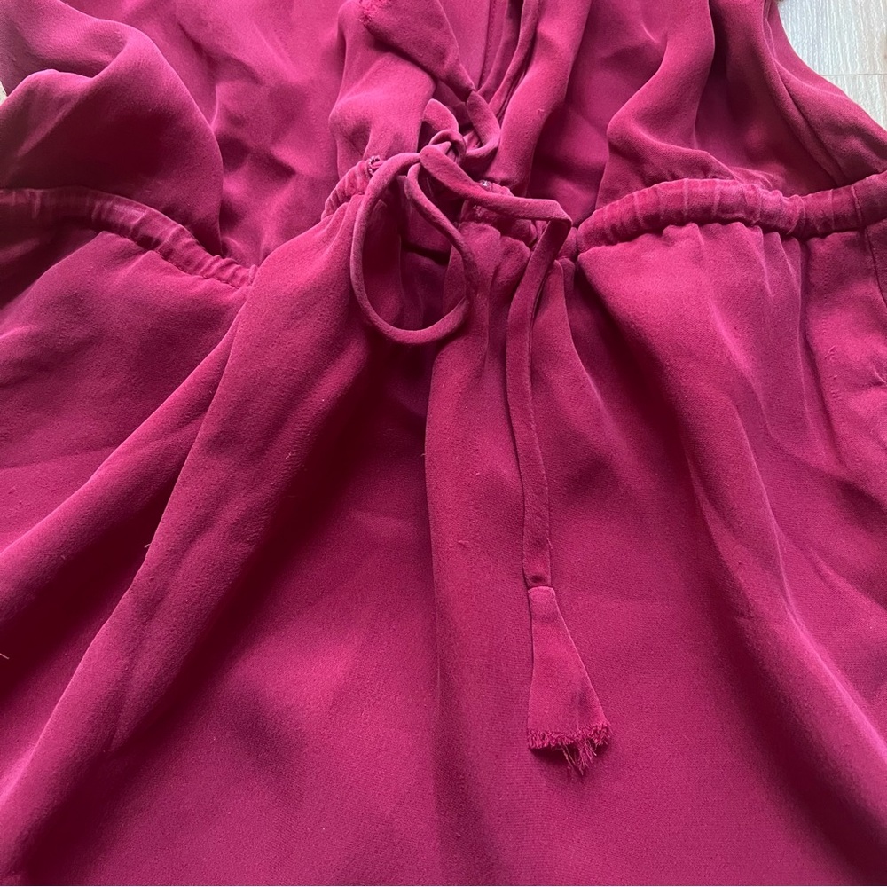 Babaton Aritzia silk Bennett dress in dark red/burgundy - Picture 5 of 7